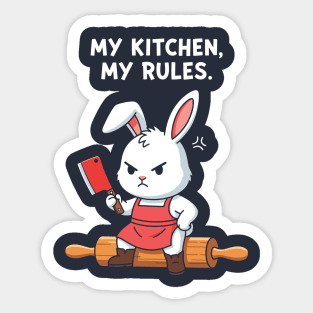 My Kitchen, My Rules Bunny Sticker